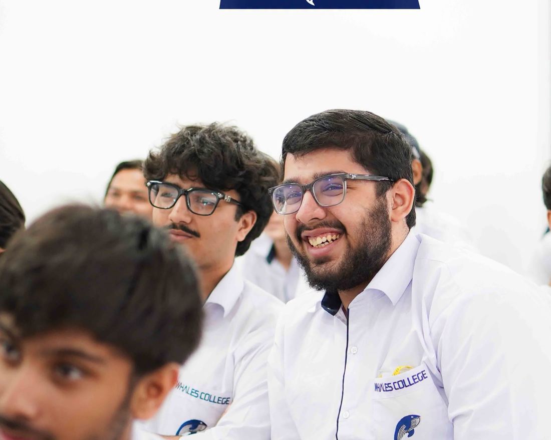 Whales College students at a LUMS information session on campus